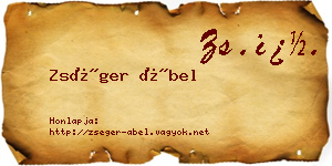 Zséger Ábel névjegykártya